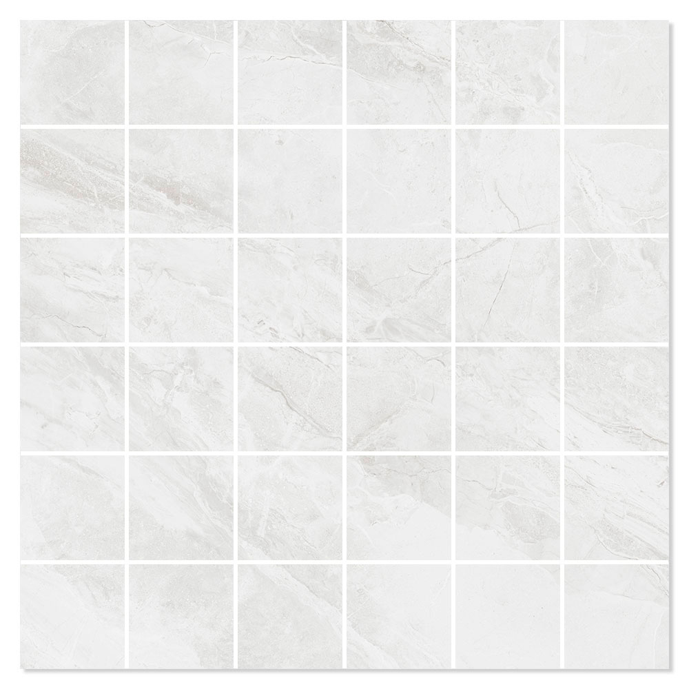 Marmor Mosaikkflis Tomelloso Lys Grå Polert 30x30 (5x5) cm